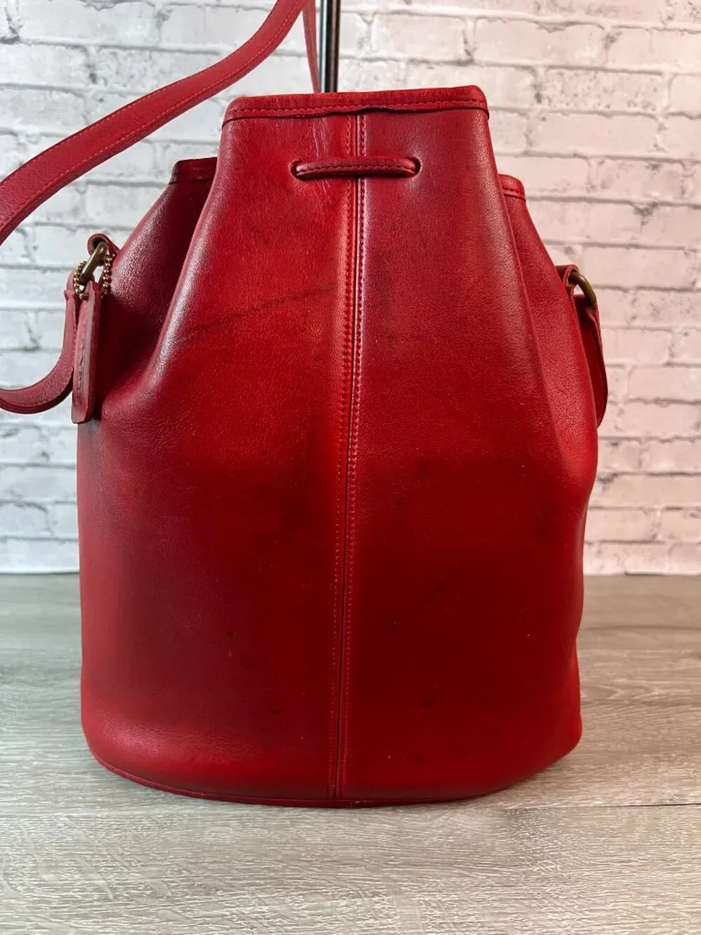 Pre 1994 Vintage Coach Nicholas Drawstring Bucket Bag - Picture 6 of 8